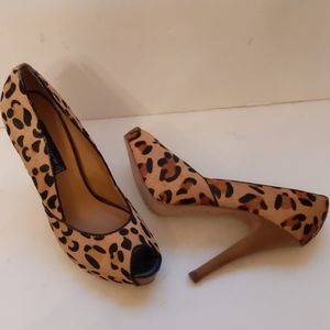 Steven cheetah print fur heels-sz 9 1/2M